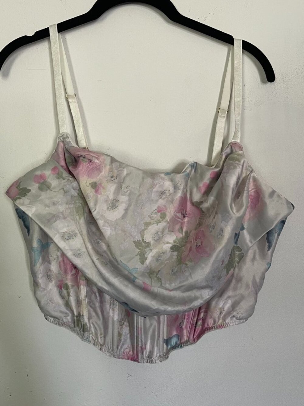 Victoria's Secret  XXL Very Sexy Satin Draped Corset Top Delicate Garden NEW